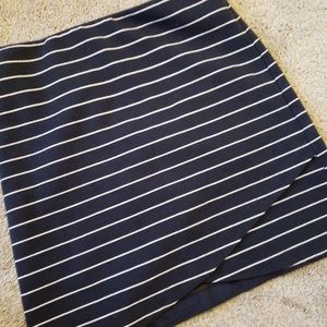 Navy striped skirt, Loft